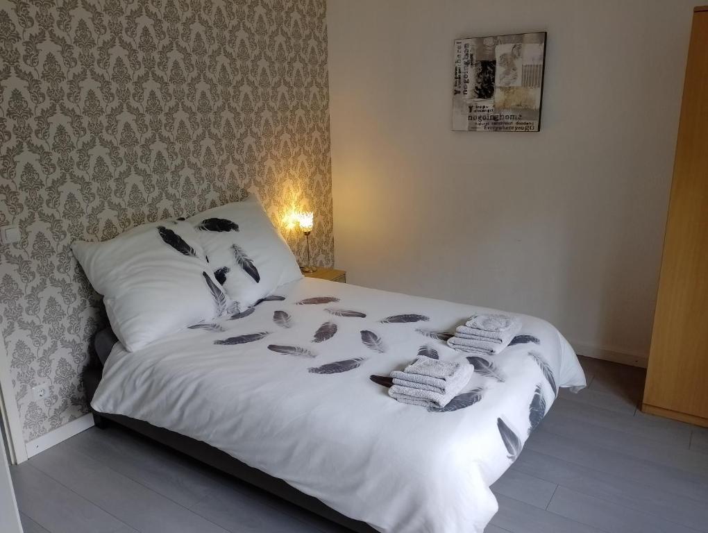 Postel nebo postele na pokoji v ubytování Am Glenne