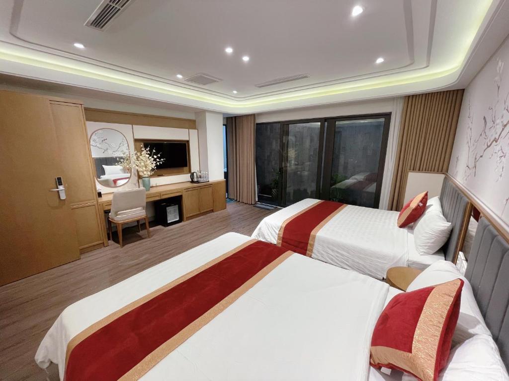 Postel nebo postele na pokoji v ubytování Trung Đức Homestay