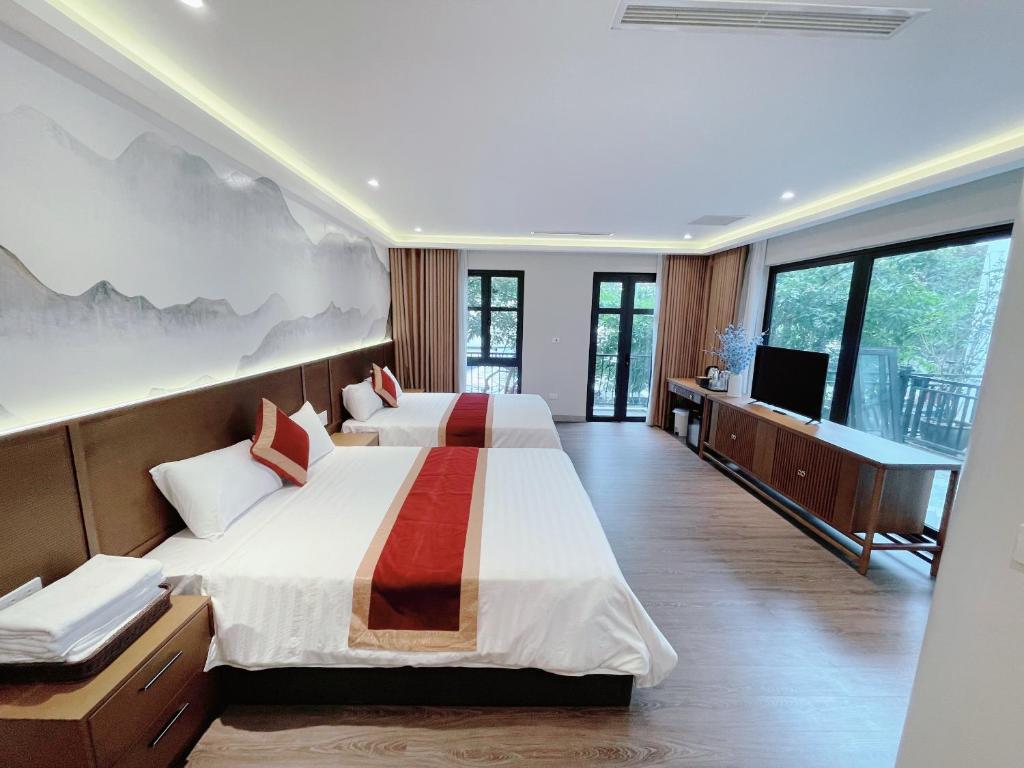 Postel nebo postele na pokoji v ubytování Trung Đức Homestay