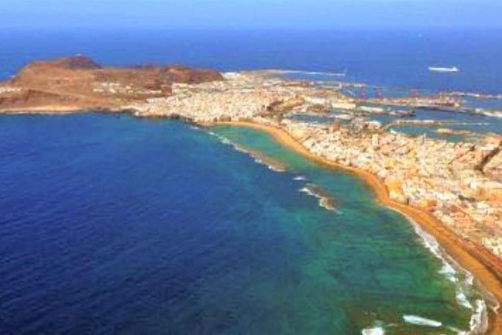 an aerial view of a beach and the ocean at Holidays in My Barra Canteras in Las Palmas de Gran Canaria