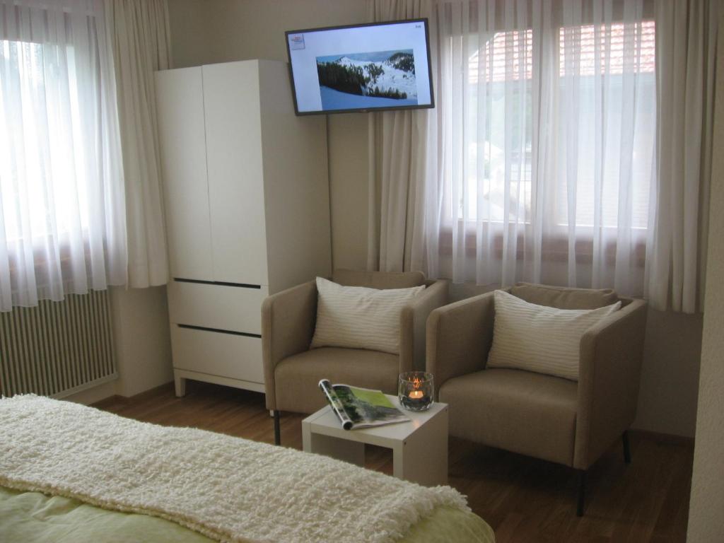 TV a/nebo společenská místnost v ubytování Gästehaus Lässer