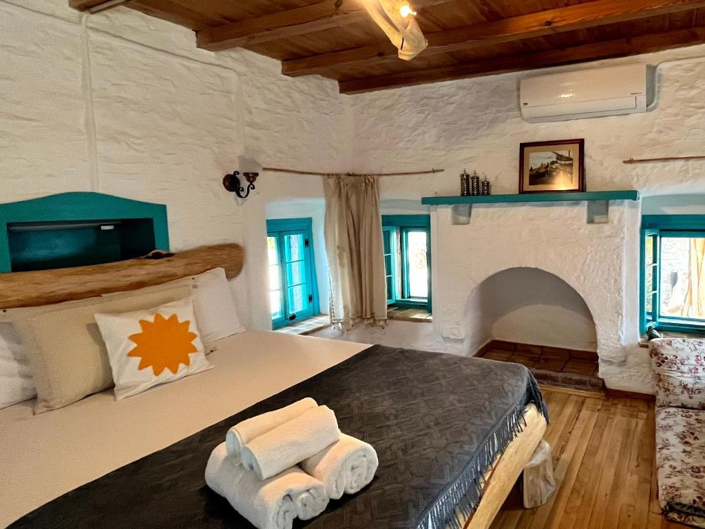 Postel nebo postele na pokoji v ubytování Güneş Butik Otel Datça