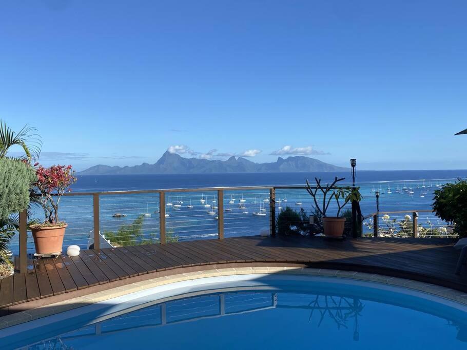 Temanahau Lodge Villa vue océan et Moorea - hébergement à Tahiti