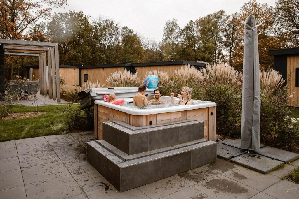 Zahrada ubytování Mooi Twente Lodges - privé Spa en sauna