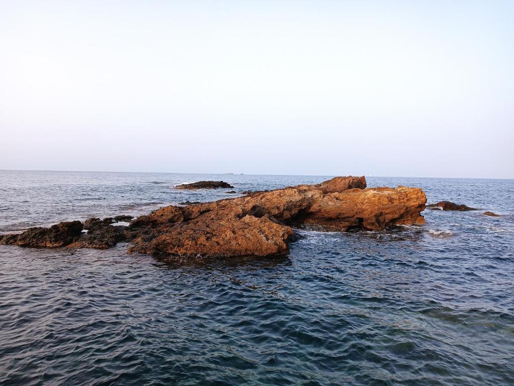 Un groupe de rochers au milieu de l'océan dans l'établissement Cabo de Palos VVMU 4780-1, à Cap de Palos