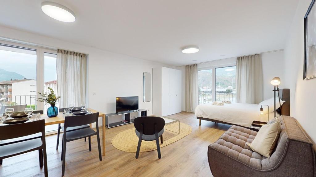 Posezení v ubytování Bright & modern apartments in Sion