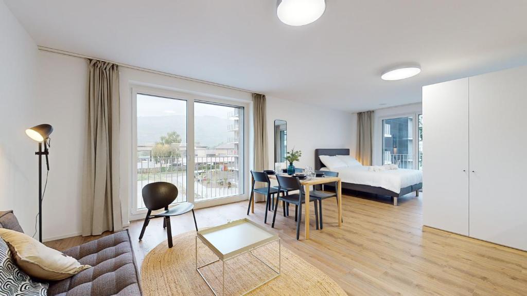 Posezení v ubytování Bright & modern apartments in Sion