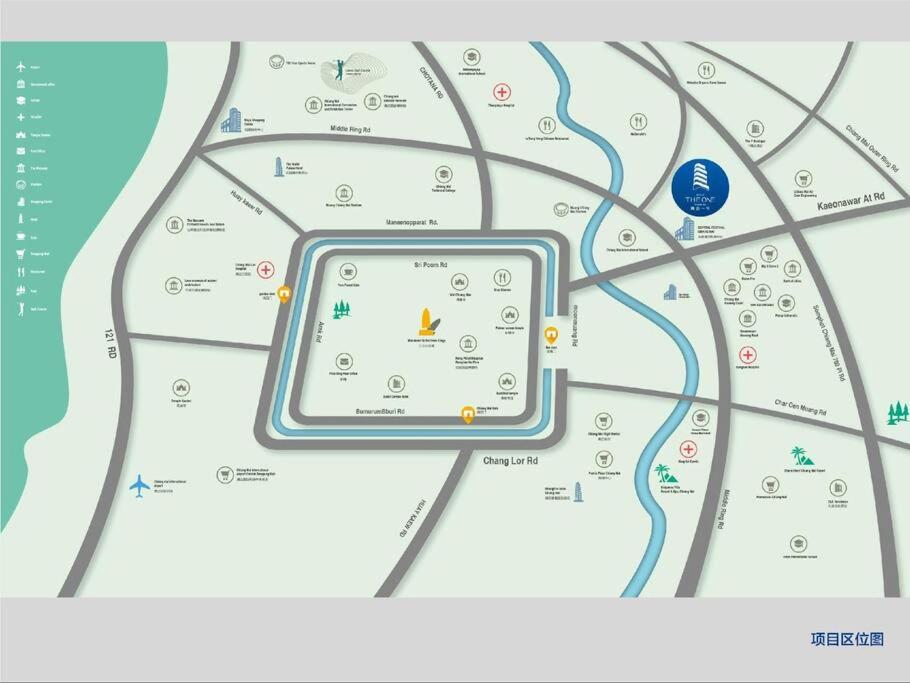Půdorys ubytování 清迈一号 The One ChiangMai 1B1B Condo C 一环商业中心, 紧邻尚泰繁华