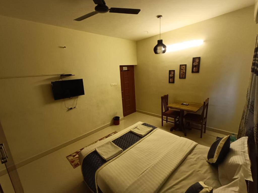 TV a/nebo společenská místnost v ubytování Hotel BlueSky Ramapuram