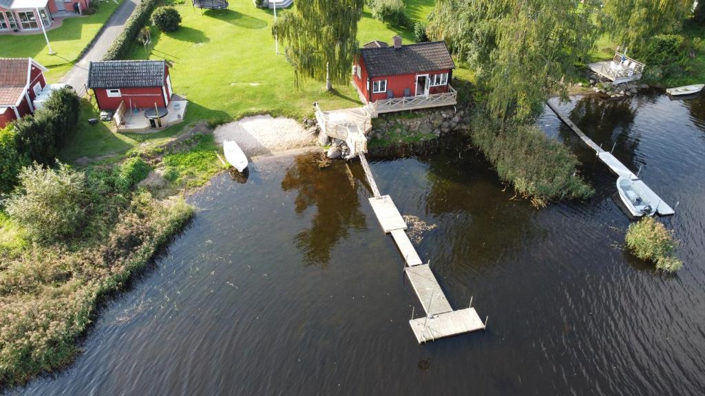 Letecký snímek ubytování Private Lake Cabin