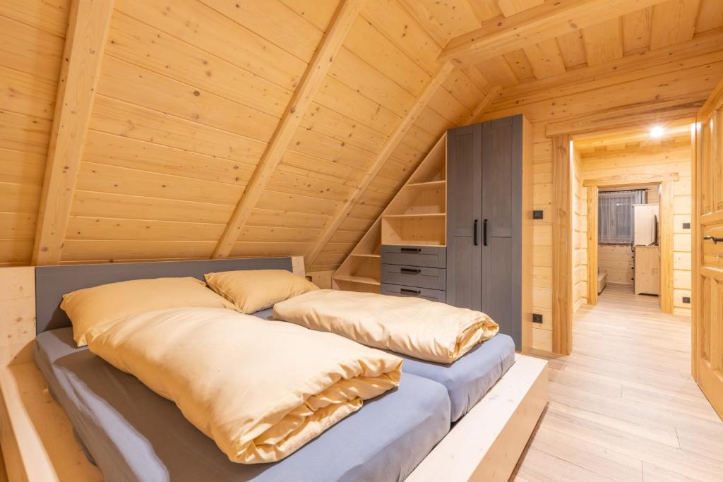 Postel nebo postele na pokoji v ubytování Wellness Chalet Kohútka