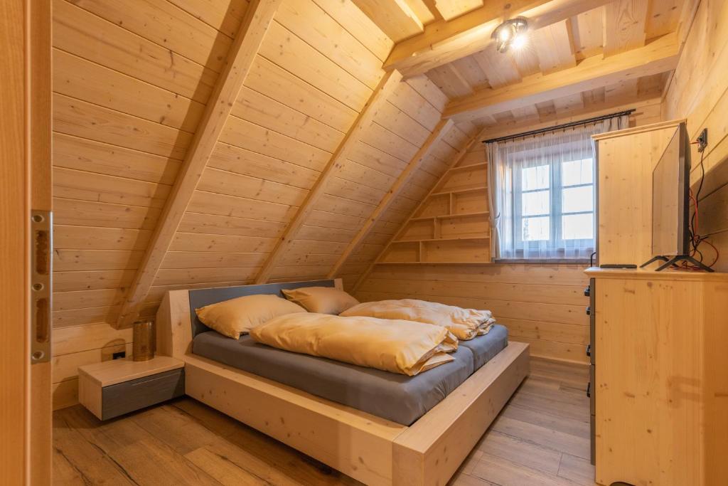 Postel nebo postele na pokoji v ubytování Wellness Chalet Kohútka
