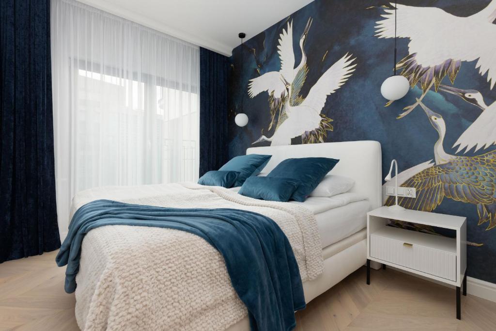 מיטה או מיטות בחדר ב-Beautiful & Spacious Apartment with Gym and Terrace by Renters Prestige