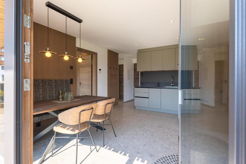 Kuchyň nebo kuchyňský kout v ubytování Fankhauser Apartments