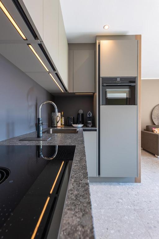 Kuchyň nebo kuchyňský kout v ubytování Fankhauser Apartments