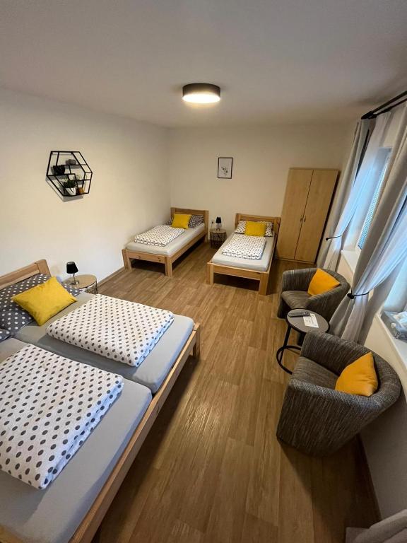 Postel nebo postele na pokoji v ubytování U Rybnikářů