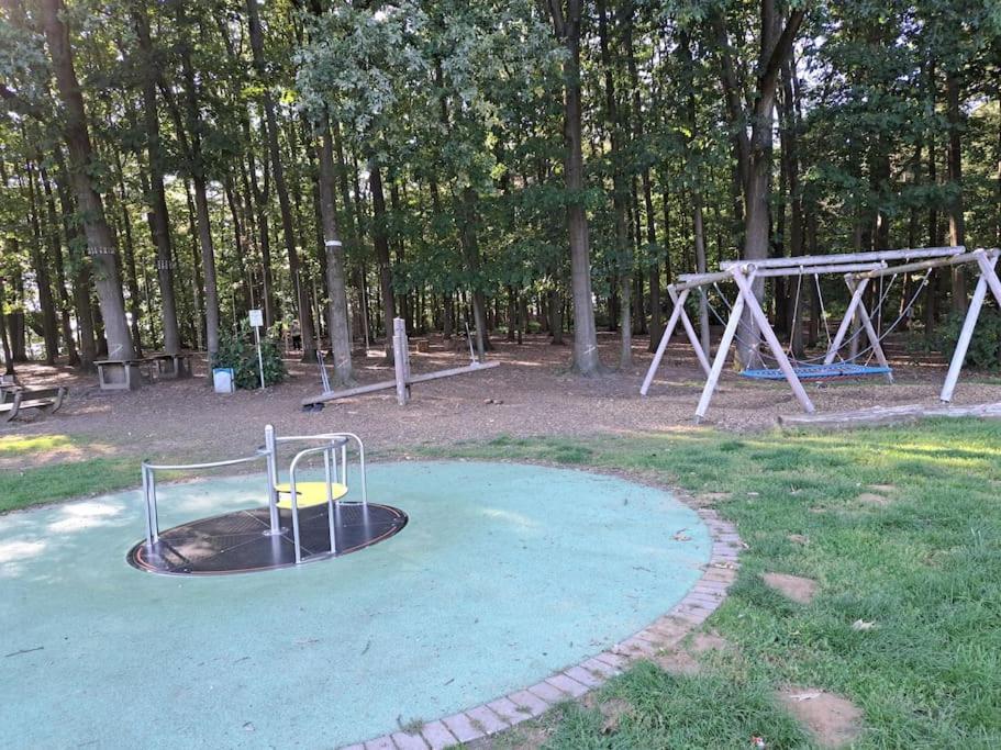 a park with a playground with a trampoline at Das Bergherz Ruhe + Natur pur in Reken