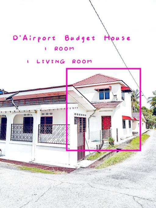 a picture of a white house with the wordschapter budget house and room for living at Budget House Near Penang Airport Bayan Lepas Penang in Bayan Lepas