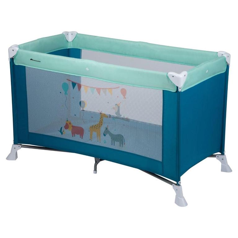 une table à langer bleue avec des animaux peints sur elle dans l'établissement Le Vallombrosa T2, à Cannes