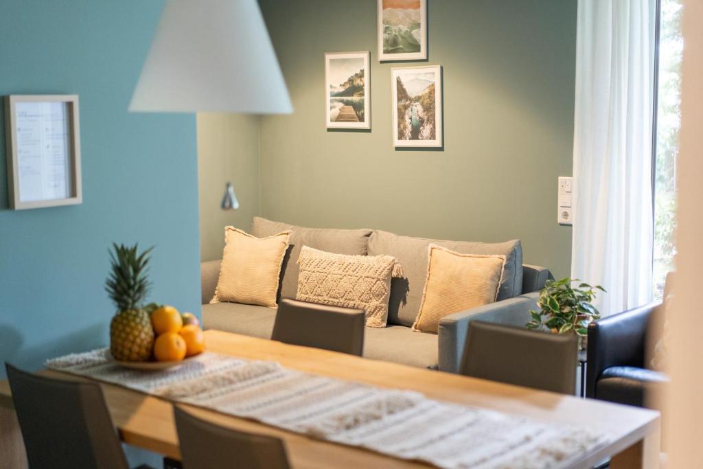 Posezení v ubytování LITELIVING Familiensuite BoHo