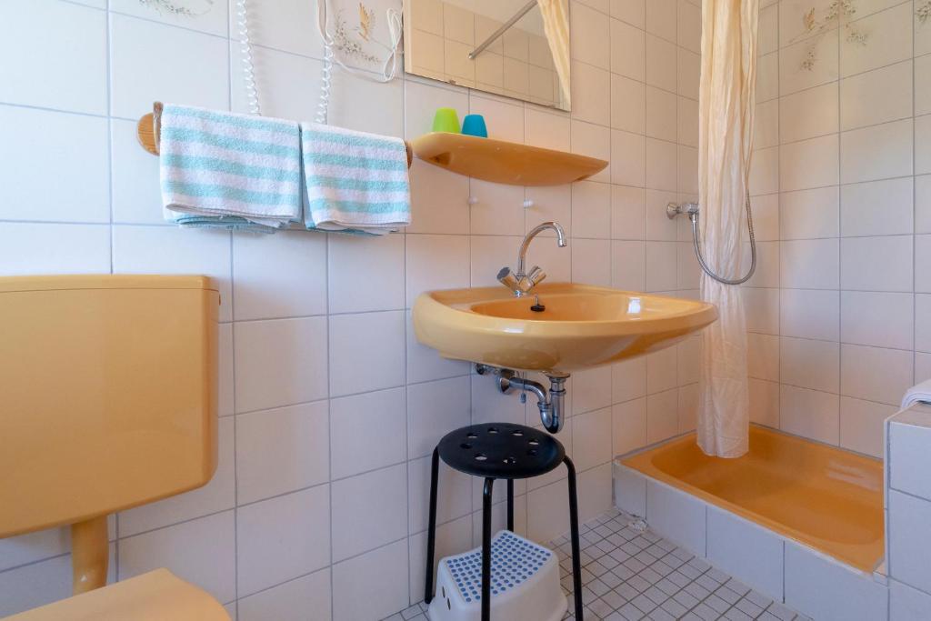 Koupelna v ubytování Ferienhof Rüßmann