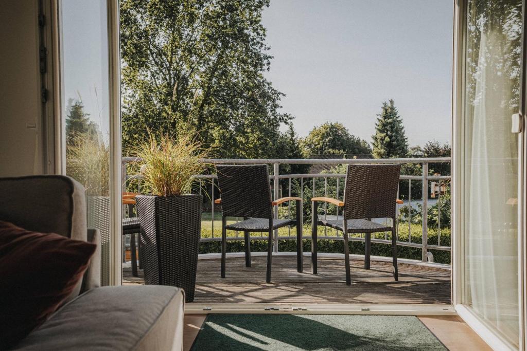Balkón nebo terasa v ubytování Ferienwohnung Weidenblick