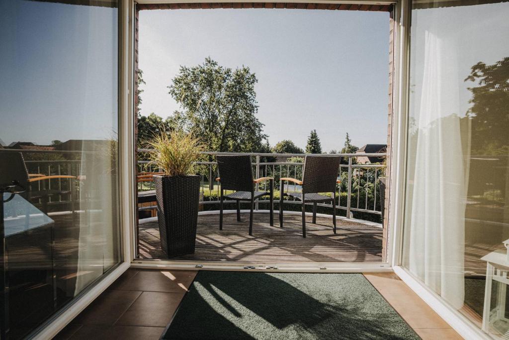 Balkón nebo terasa v ubytování Ferienwohnung Weidenblick