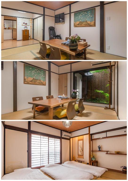 Postel nebo postele na pokoji v ubytování 桜の宿千本 two rooms two toilets