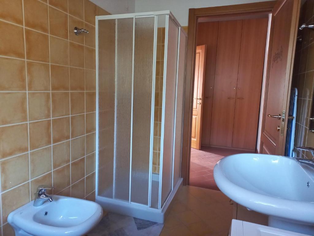 Koupelna v ubytování La Corte del Cigno