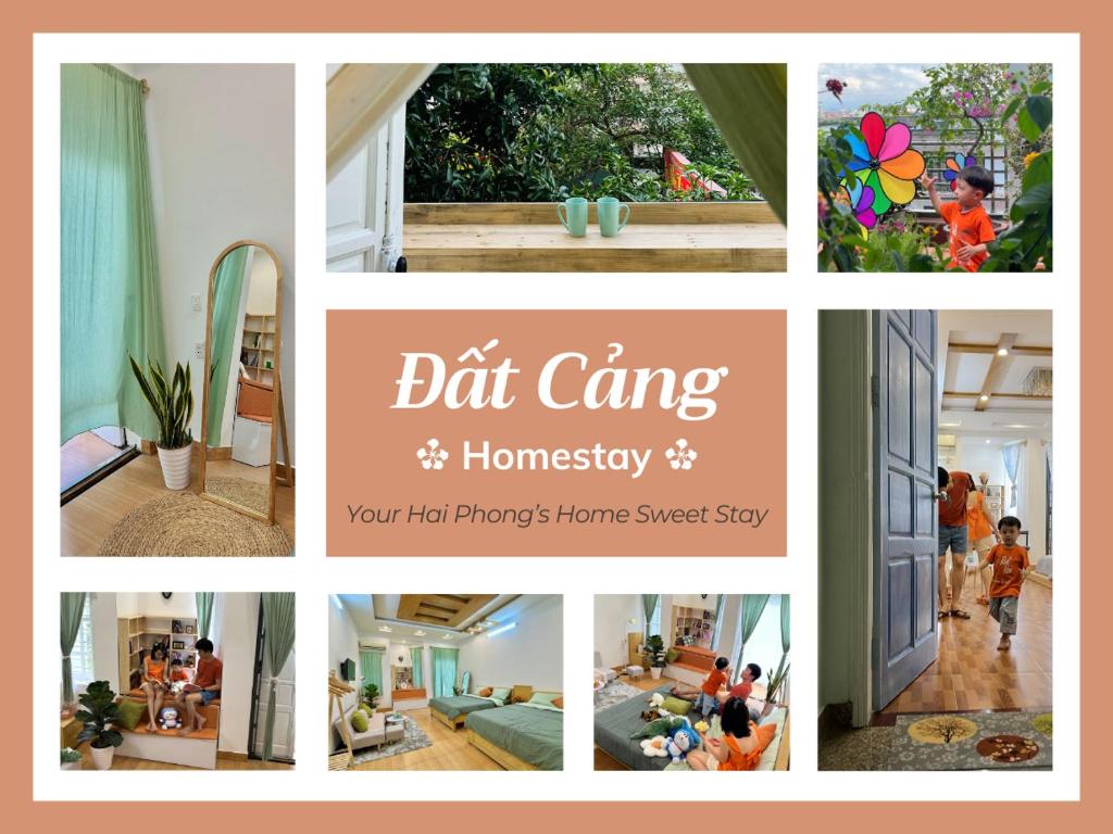 a collage of pictures of a home with a bat cave homestead at Đất Cảng Homestay in Hai Phong