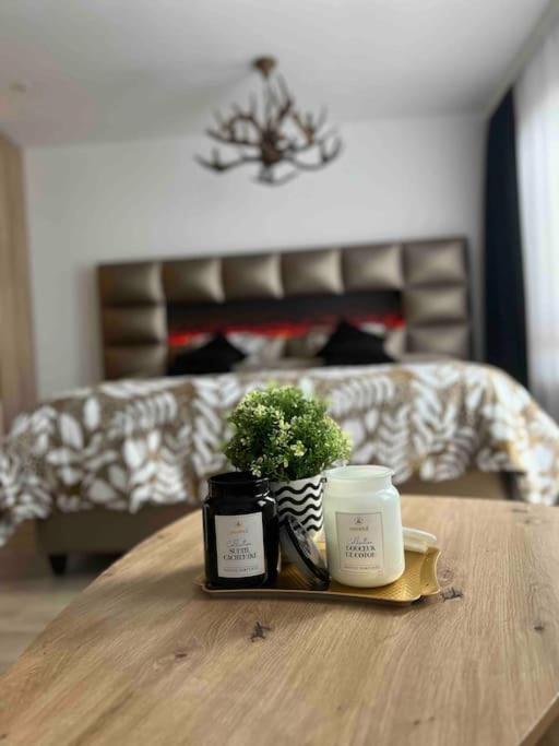 Postel nebo postele na pokoji v ubytování Cosy Appartement Green Life Bansko