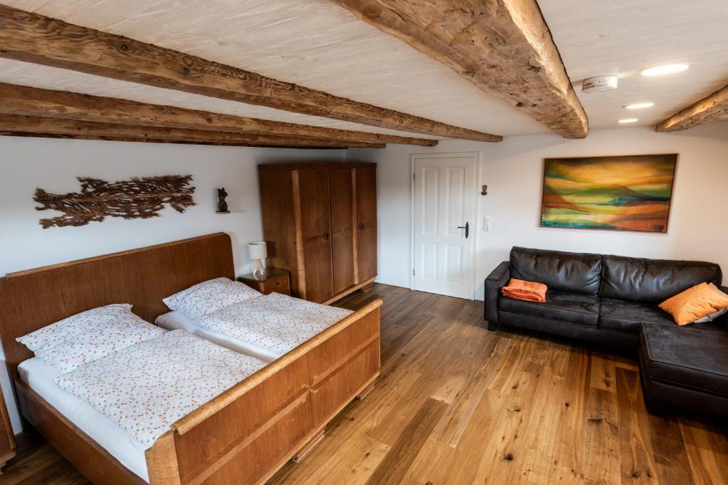 Postel nebo postele na pokoji v ubytování Ferienhof Greuthof