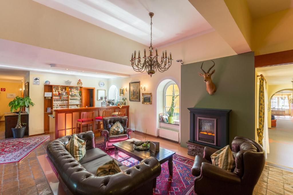 Een zitgedeelte bij Stadthotel Kramer