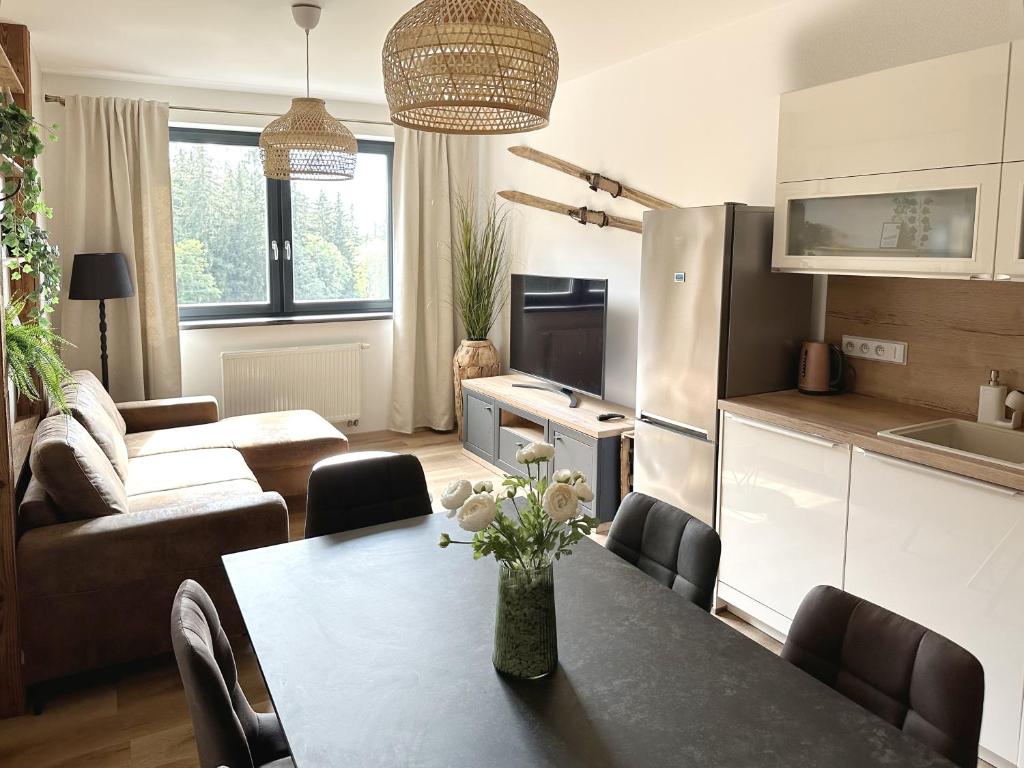 Kuchyň nebo kuchyňský kout v ubytování Apartmány Čerňák - Horňák - 4-6 osob, balkon, dvě parkovací místa