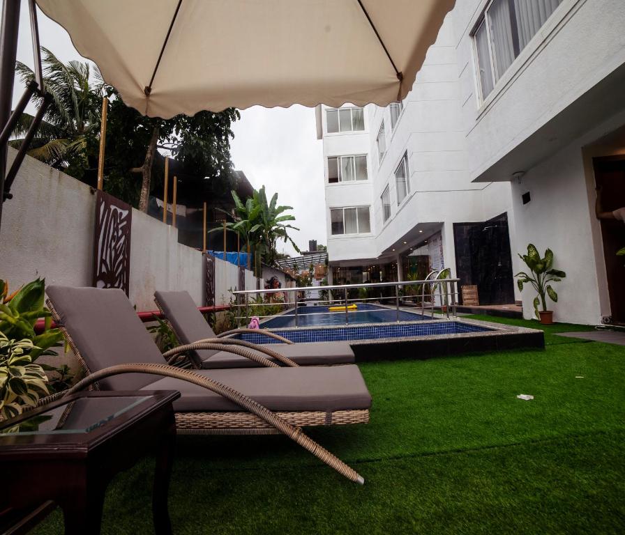 Patio nebo venkovní prostory v ubytování HUE GUH The Porto Candolim