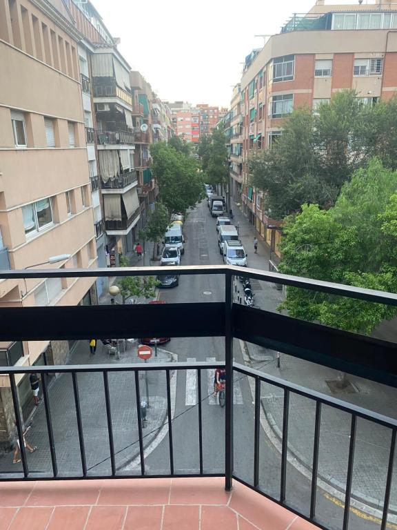 a view of a city street from a balcony at 3 bedrooms flat near of the beach in Barcelona