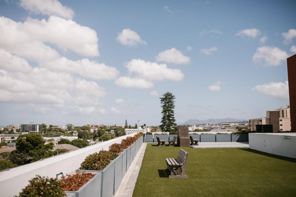 a view from the roof of a building with a lawn at CampusKey Cape Town in Cape Town