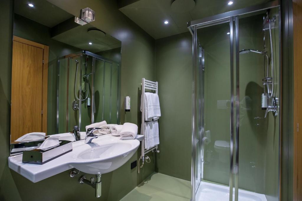 Koupelna v ubytování Albergo La Braseria