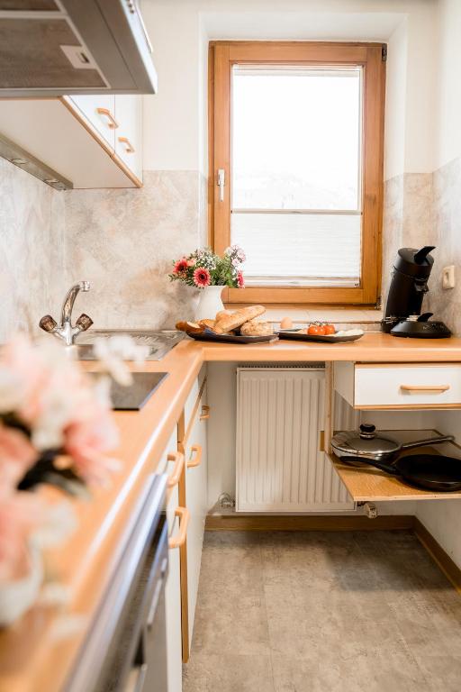 Kuchyň nebo kuchyňský kout v ubytování Landhaus Geisler