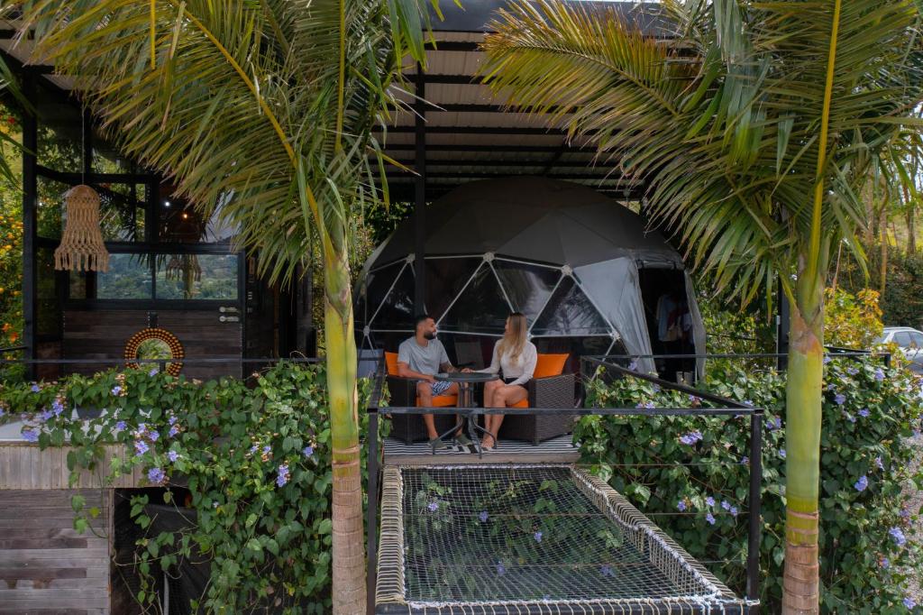 Zahrada ubytování Glamping Montecarlo Domo Geodesico y Sauna Finlandés Guatapé