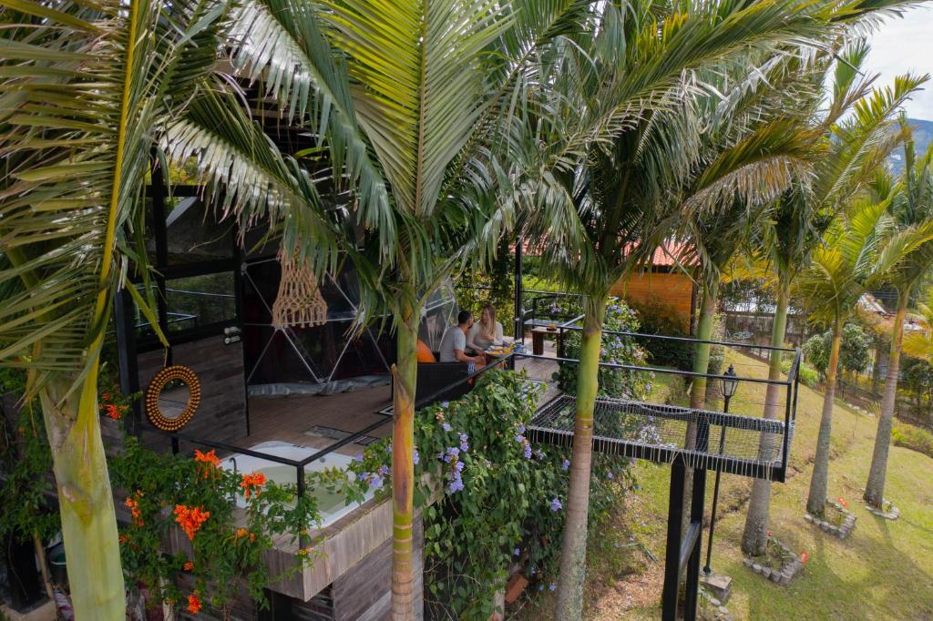 Zahrada ubytování Glamping Montecarlo Domo Geodesico y Sauna Finlandés Guatapé