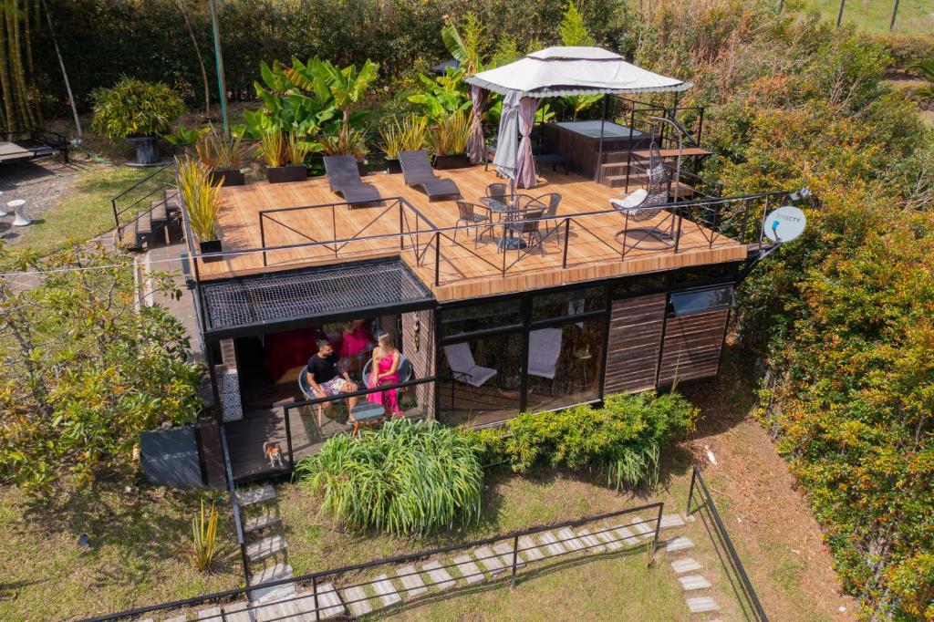 Zahrada ubytování Glamping Montecarlo Lodge Cubo de Madera-Guatapé