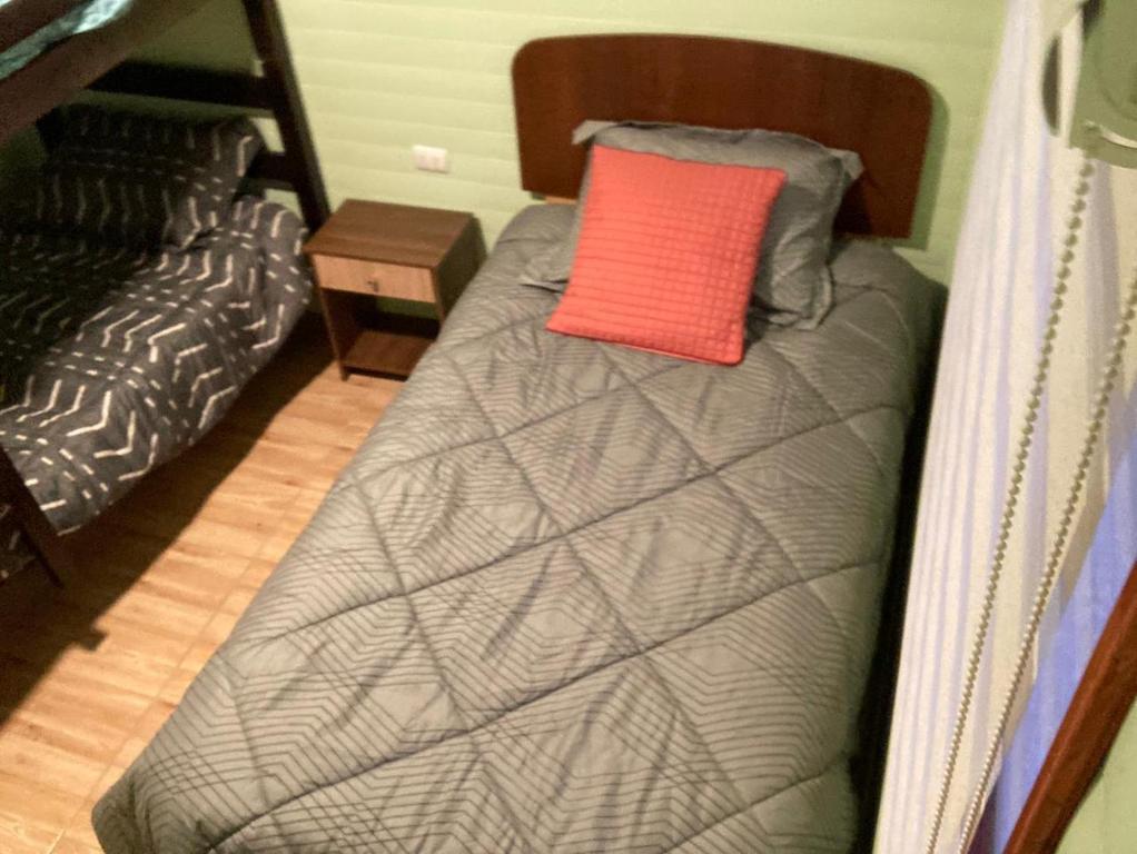 Postel nebo postele na pokoji v ubytování Cabañas Alto Quillay, radal siete tasas