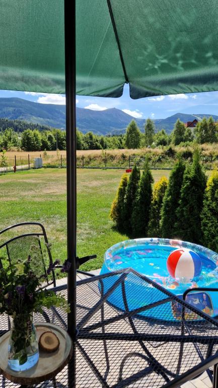 Bazén v ubytování Widokowo - Domki z widokiem na Śnieżkę z Jacuzzi i Sauną nebo v jeho okolí