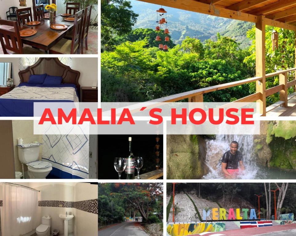 a collage of photos of a house at Amalia's House in Los Manaderos