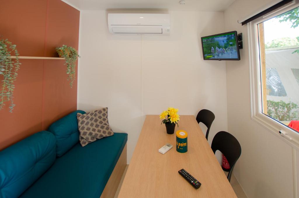 TV a/nebo společenská místnost v ubytování Camping Les Jardins d Agathe