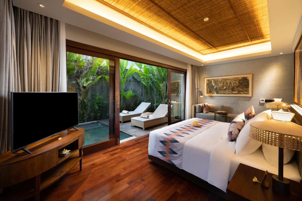 TV a/nebo společenská místnost v ubytování The Hava Ubud A Pramana Experience
