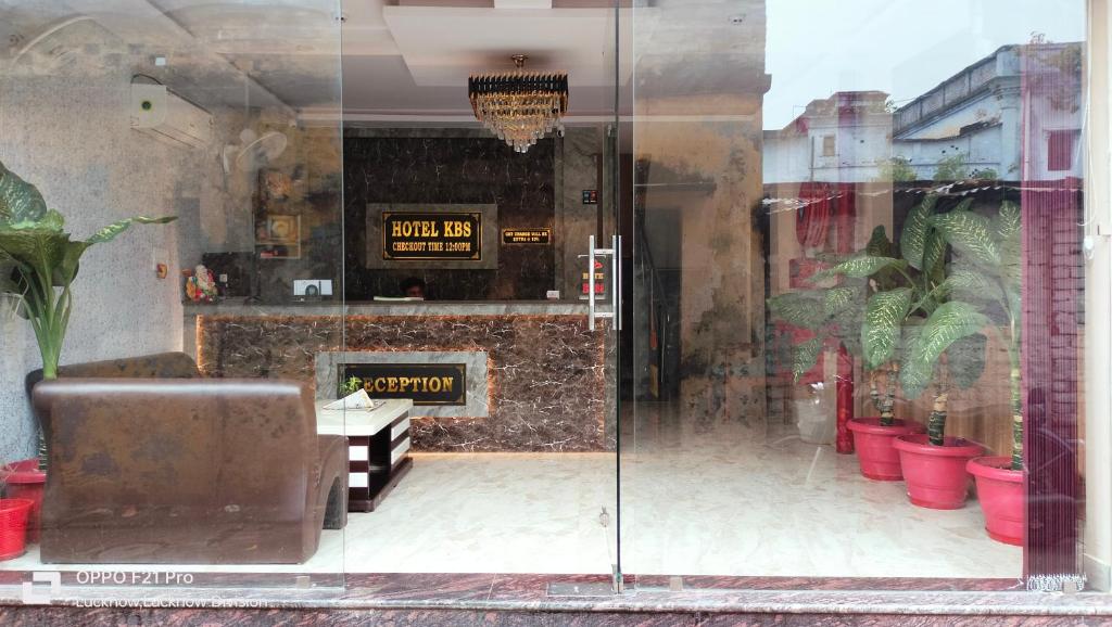 a display window of a store with a fireplace at HOTEL KBS in Lucknow