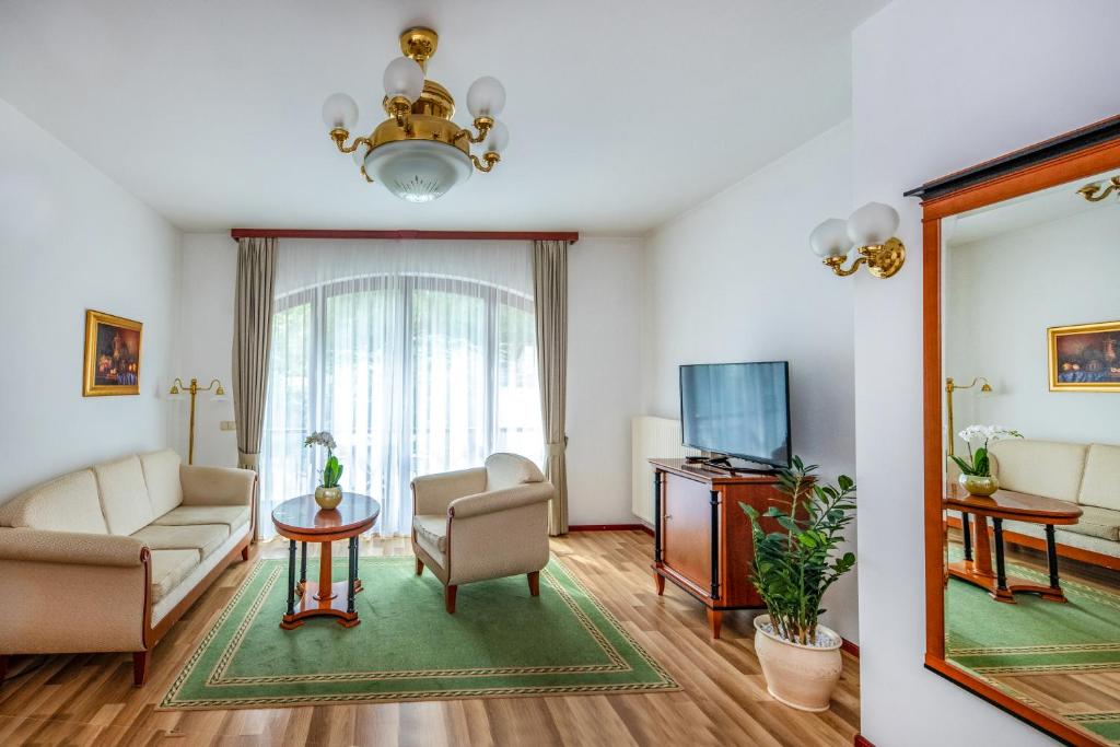 TV a/nebo společenská místnost v ubytování Szarvaskút Hotel