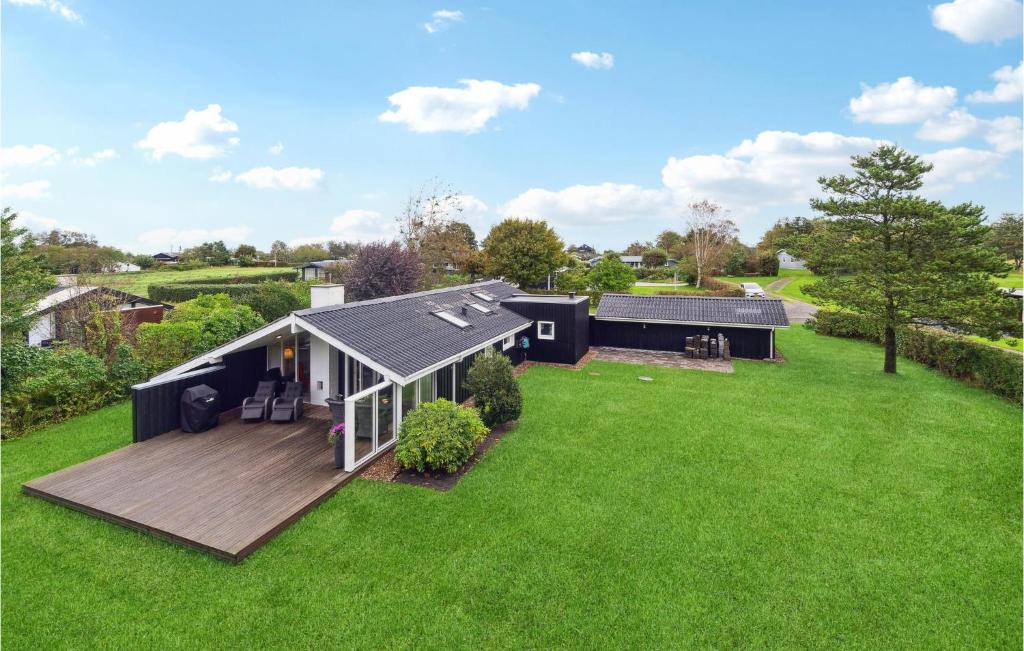 an overhead view of a house with a large yard at Beautiful Home In Frederikshavn With Kitchen in Frederikshavn